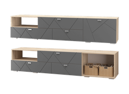 Тумба под ТВ с 3 ящиками и 1 дверкой Скайлайн