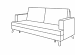 Прямой диван Дилан ТД 420 тик-так бежевый в гостиную